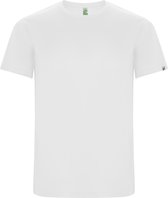 Wit kinder unisex sportshirt korte mouwen 'Imola' merk Roly 8 jaar 122-128