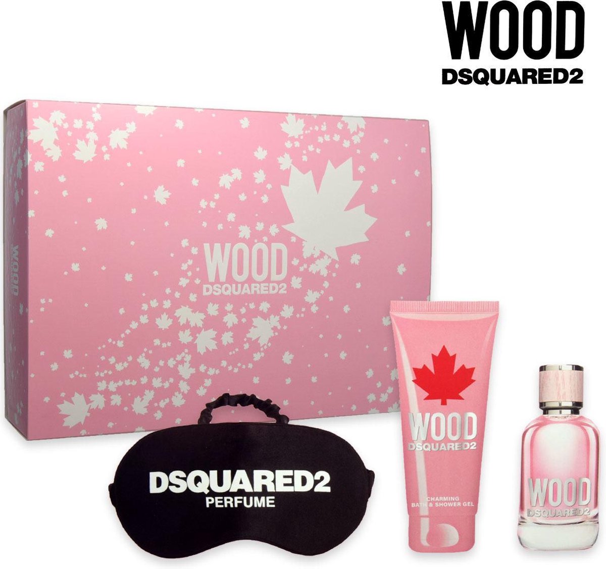 Dsquared² Wood pour Femme Giftset - 50 ml eau de toilette spray + 50 ml showergel + slaapmasker - cadeauset voor dames
