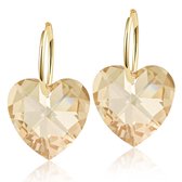 Montebello Oorbellen Delfin HG62 - Swarovski Hart - 925 Zilver Verguld - Ø18mm - 28mm