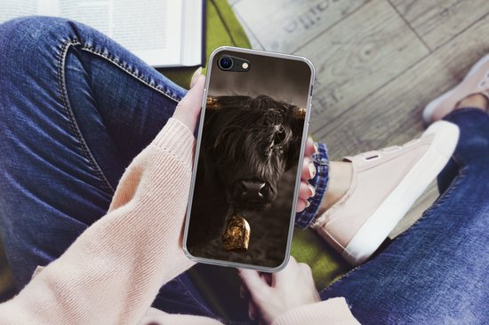 Coque iPhone 7 - Highlander écossais - Fourrure - Zwart - Siliconen