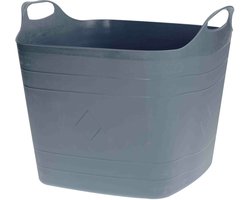 Flexibele kuip - 40L - kunststof - grijs - emmer - wasmand