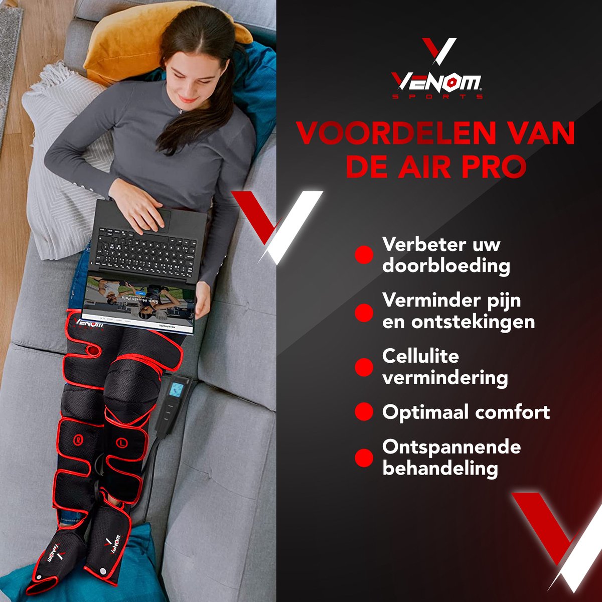 Venom Sports Air Pro Recovery - Beenmassage & Voetmassage - afbeelding 2