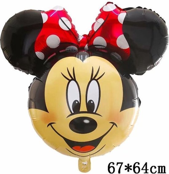 Minnie mouse Ballon Met Rietje ,Helium Ballonnen ,Verjaardag Decoratie .67x64cm & Straw