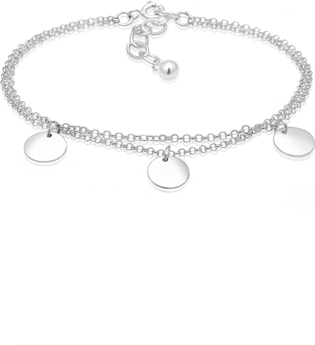 Elli Armbanden Cirkel Geo Layer 925 Sterling Zilver
