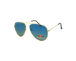LOUD AND CLEAR® - Zonnebril - Piloten Zonnebril - Pilotenbril - Heren - Dames - Goud - Blauw - Gepolariseerd