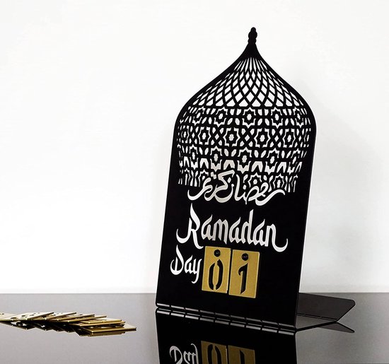 Ramadan Kalender - Ramadan Decoratie - Islamitische Decoratie - Ramadan Cadeau - Zwart