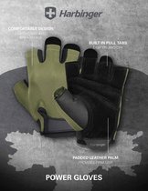 Harbinger Power Gloves - Gants de Fitness hommes et femmes - Légers et flexibles - L - Unisexe - Vert - Gym & Crossfit Training - Musculation