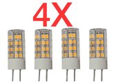 4X LED Lamp GY6.35 Fitting - 4W -Led Steeklamp 17x44 mm- Warm Wit,Vier Stuk Led GY6,35 4W/12V-Halogeenlamp energiezuiniger-4 Stuks