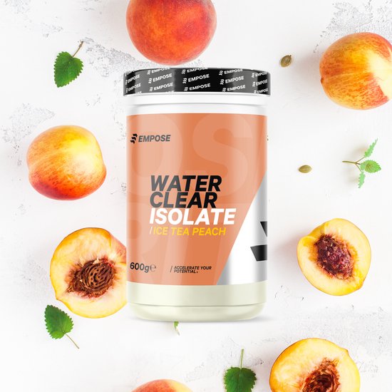 Empose Nutrition Water Clear Isolate - Protein Ranja - Protein Shake - Protéine en poudre - Protein Shakes - Protein Shake - Whey Isolate - Protéine en poudre - Sans sucre/sans gras - 600 gr - Ice Tea Peach