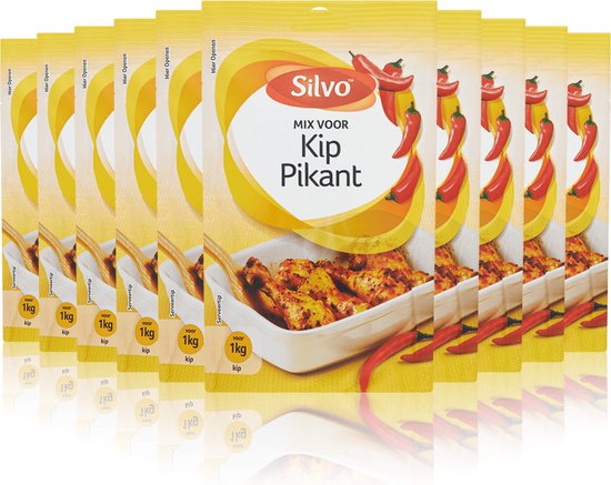 Foto: Silvo 10 x mix voor kip pikant 25 gram kipkruiden multipack