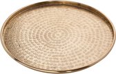 Parya Home - Decoratief Dienblad 40 cm Metaal Kaarsendienblad Rond - Goud - Metaal