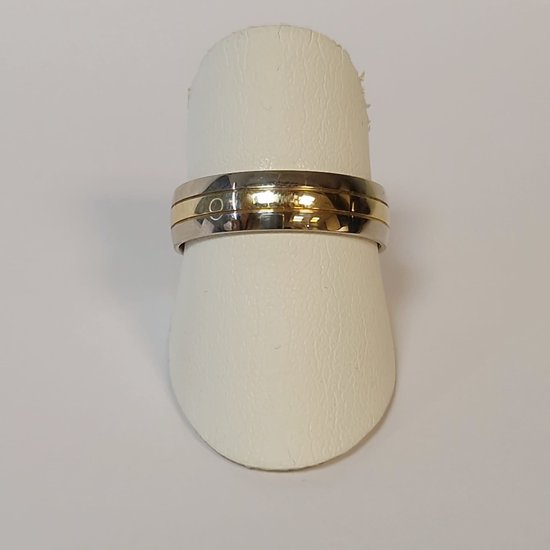 trouwring - heren - Aller Spanninga - 152 - geel/witgoud – sale Juwelier Verlinden St. Hubert - van €1152,= voor €749,=