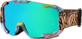 Skibril - Snowboardbril - Crossbril - Groen Blauw Spiegel