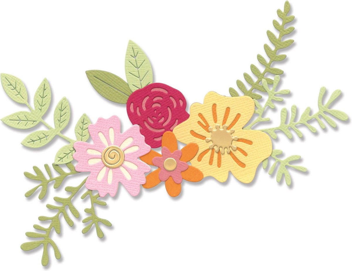 Sizzix Thinlits Die Set Floral Cluster 15stuks