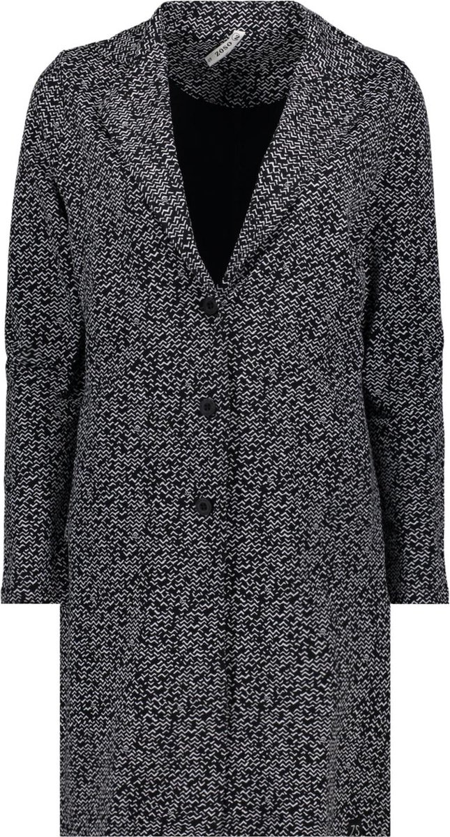 Zoso Blazer Madeline Long Printed Blazer 231 0008 Navy Dames Maat - XXL