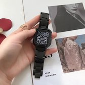 Fungus - Smartwatch bandje - Geschikt voor Apple Watch 38 / 40 / 41 mm - Series 1 2 3 4 5 6 7 8 9 SE iWatch - Metaal - Luxe - Zwart
