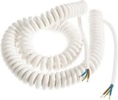 Spiraalkabel wit PVC 100-400cm 2-zijden gestript 1,5mm2