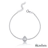 OZ Jewels Zilveren Armband met Druppelvormige Zirkonium Diamant -Accessoires - Liefdessieraden- Valentijnsdag - Cadeau - Moederdag - Sieraden Dames - In mooie geschenkverpakking