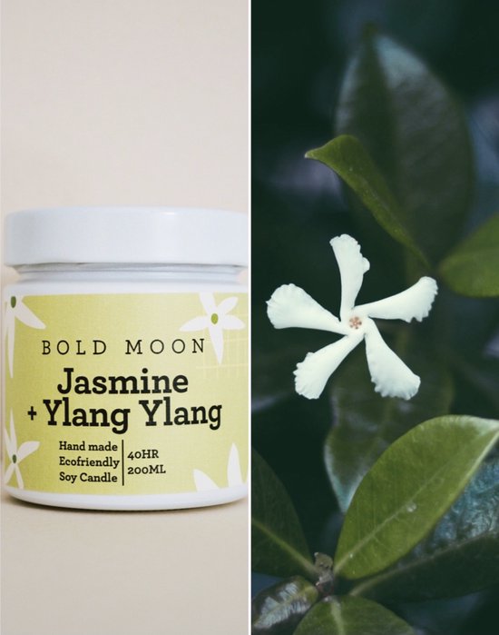 Bold Moon Jasmijn + Ylang Ylang geurkaars / scented candle / eco friendly / soja wax