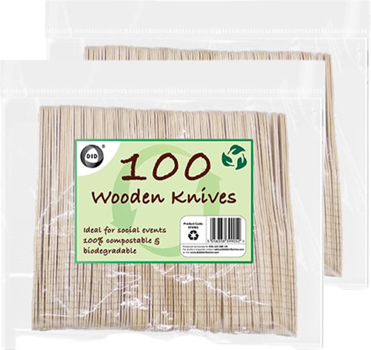 DID Wegwerp messen - hout - 200x - eenmalig gebruik - biologisch afbreekbaar