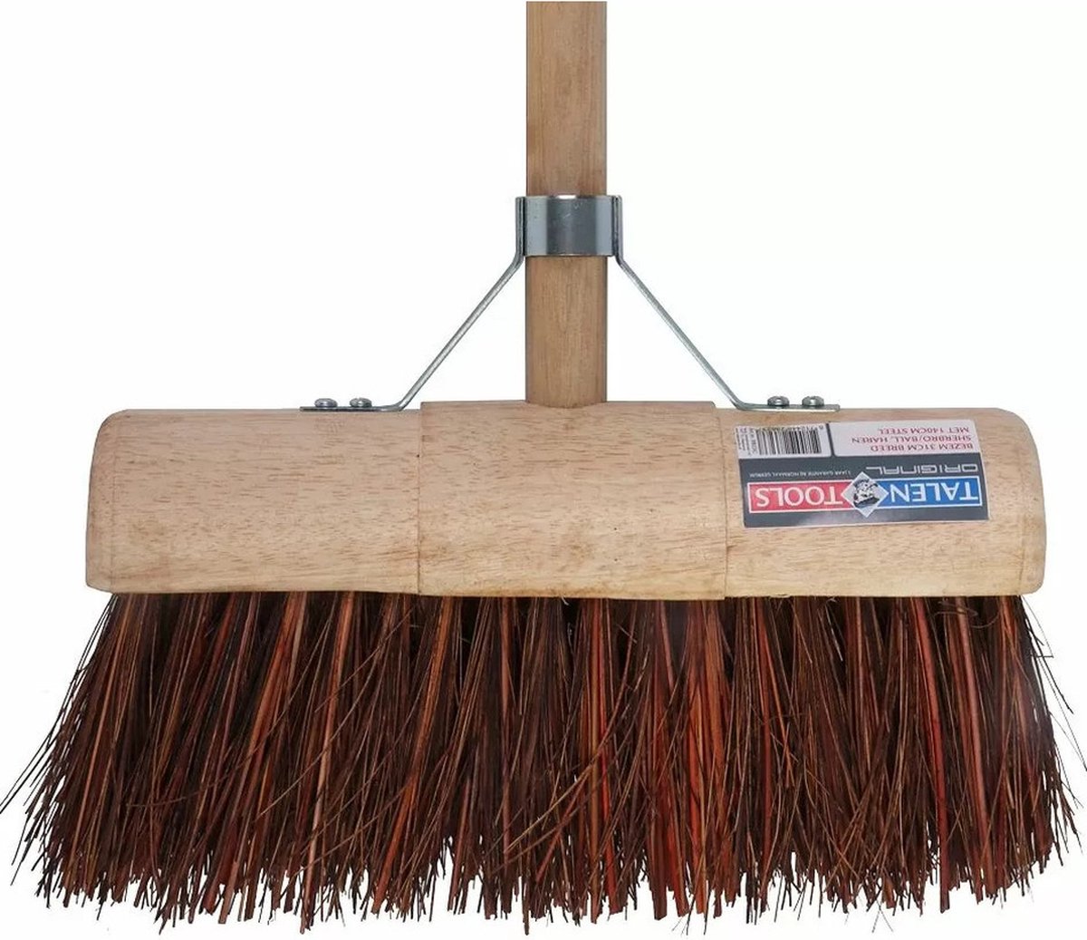 Goedkoopste Talen Tools Buitenbezem - halfrond - hout/sherbro - 31 cm - 130 cm tuinbezem