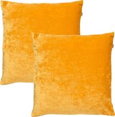 Set van 2 Sierkussens - Dutch Decor SKY 45x45 cm - unikleur velvet - Golden Glow - geel