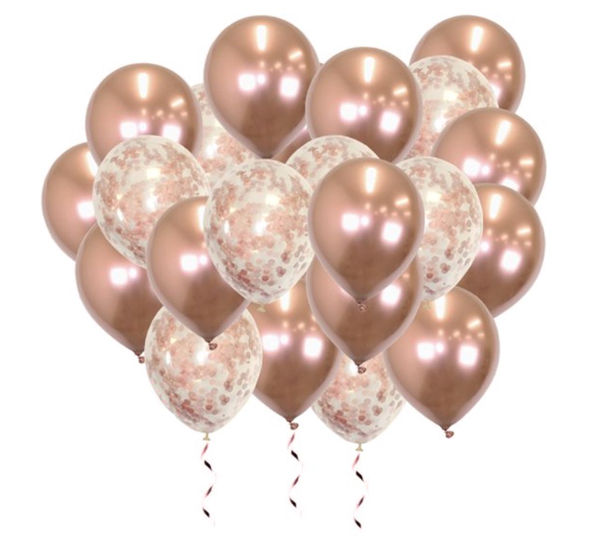Verjaardag Versiering Helium Ballonnen Feest Versiering Decoratie Confetti Ballon Bruiloft Rose Goud - 20 Stuks - BTH