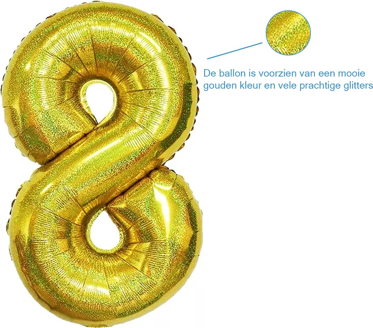 Folie Ballon Cijfer 2 Jaar Goud Glitter Verjaardag Versiering Helium Ballonnen Feest Versiering Met Rietje - 86Cm — afbeelding 3