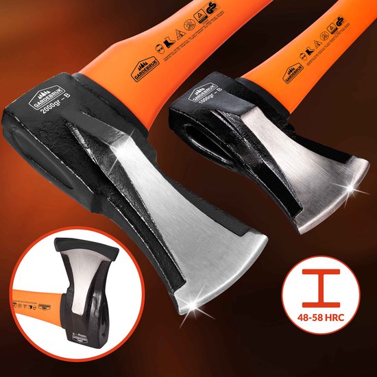Kliefhamer 3kg en hakbijl 37cm met fiber steel - set van 2 stuks van Kinzo — afbeelding 2