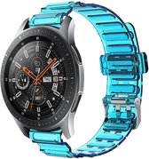 Strap-it Smartwatch bandje 22mm - doorzichtige horlogeband geschikt voor Samsung Galaxy Watch 3 45mm / Galaxy Watch 46mm / Gear S3 Classic & Frontier - Amazfit GTR 47mm / GTR 2 / GTR 3 & 3 Pro / GTR 4 - OnePlus Watch - transparant-blauw