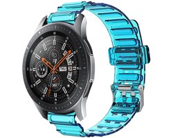 Strap-it Smartwatch bandje 22mm - doorzichtige horlogeband geschikt voor Samsung Galaxy Watch 3 45mm / Galaxy Watch 46mm / Gear S3 Classic & Frontier - Amazfit GTR 47mm / GTR 2 / GTR 3 & 3 Pro / GTR 4 - OnePlus Watch - transparant-blauw