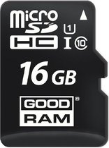 Micro SD-Kaart GoodRam M1AA Zwart - MicroSD 16GB cl. 10 UHS-I + Adapter - MicroSDHC