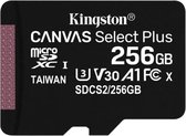 Kingston 256GB microSDHC Canvas Select Plus 100R A1 C10 Single Pack met Adapter