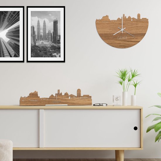 Debout Skyline Bois de Chêne de Gand - 40 cm - Décoration d'intérieur design - Décoration à poser