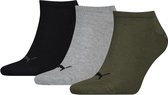 Puma Unisex Sneaker Plain (3-pack) - unisex enkelsokken - groen combi - Maat: 39-42