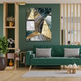 Luxe Canvas Schilderij Golden Charm | 100x150 | Woonkamer | Slaapkamer | Kantoor | Muziek | Design | Art | Modern | ** 2CM DIK! **