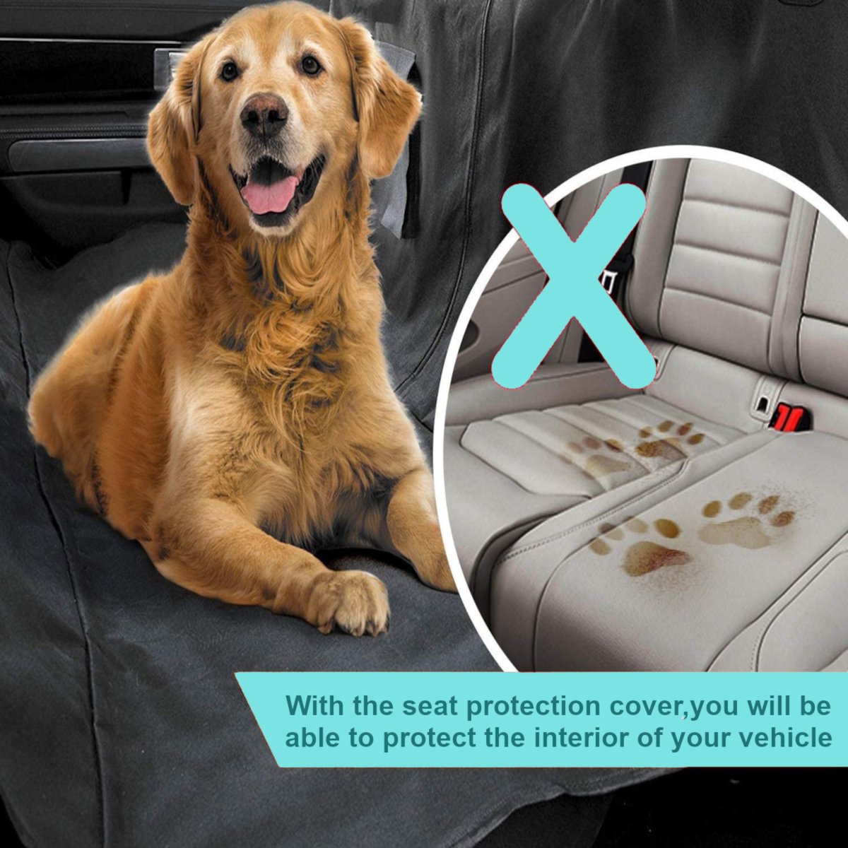 Autohondenmat voor Volvo XC90 SUV 2015-2019 2020 2021 2022 2023, Autohondendeken Achterbank Scheurbestendig en Waterdicht Hondendeken met Zijbescherming en Kijkvenster