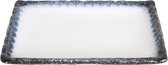 Grijs/Wit Rechthoekig Bord - Tajimi - 21.7 x 15 x 2.5cm