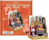 Robotime Holiday Living Room | DIY miniatuurhuisje | Dollhouse Box Theater | DS028
