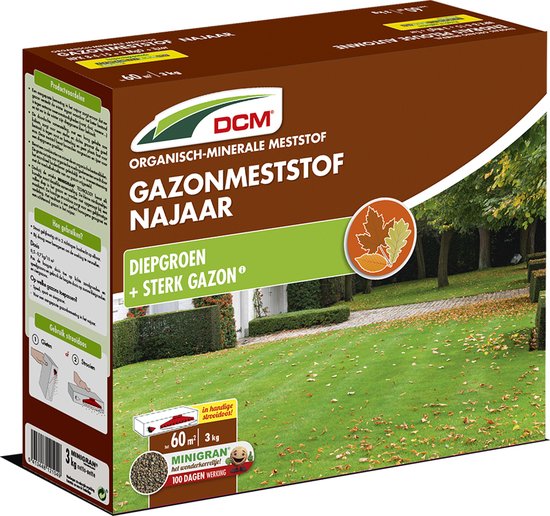 DCM Gazonmeststof Najaar - Gazon meststof - 3 kg | bol.com