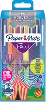 Paper Mate Flair-viltstiften | Medium punt (0,7 mm) | Diverse Carnaval-kleuren | 16 stuks