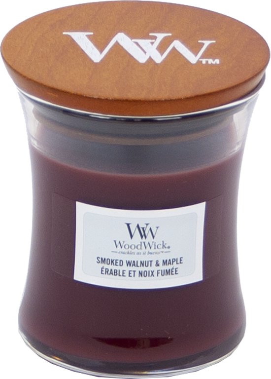 Woodwick Smoked Walnut & Maple Mini Candle - Geurkaars