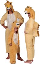 Pierros - Kameel Kostuum - Twee Bultige Kameel Kind Kostuum - Geel, Wit / Beige - Maat 152 - Carnavalskleding - Verkleedkleding