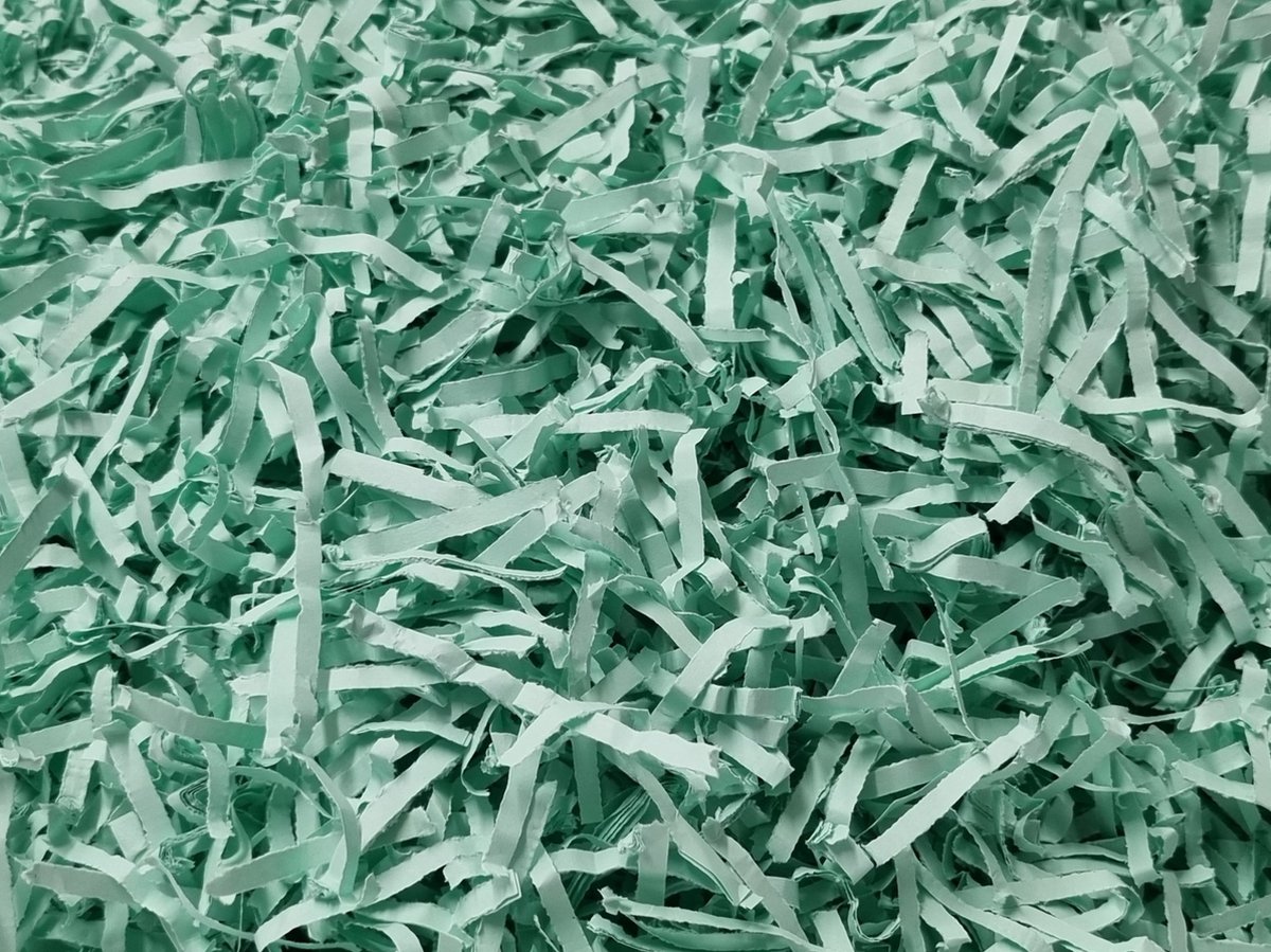 Papiersnippers | kleur Natuurgroen - No. 1775C | Gekleurd vulmateriaal voor o.a. cadeauverpakkingen, cadeaumanden en brievenbusdoosjes | 1200 gram | decoratief opvulmateriaal