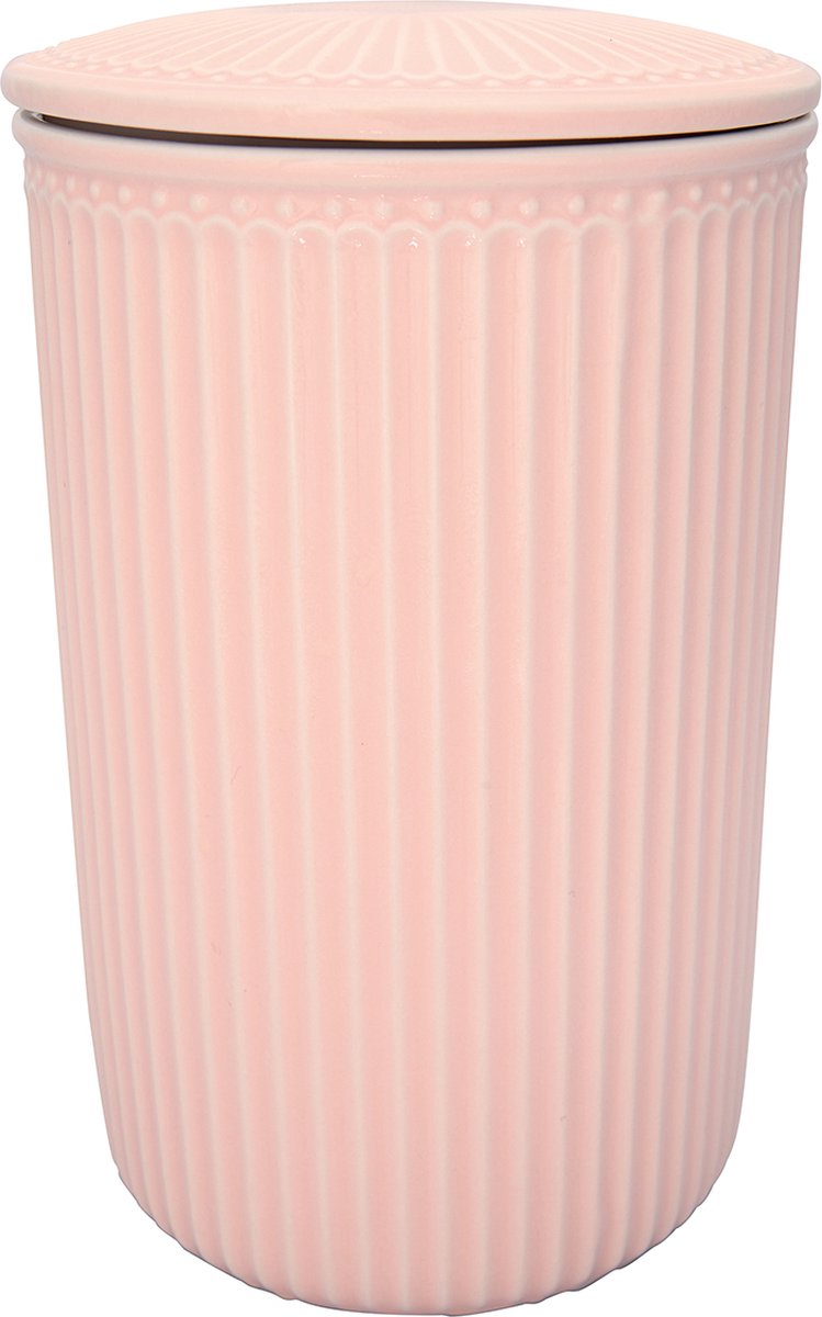 Greengate Alice - roze - voorraadpot - L - 1900ml - aardewerk - langwerpige voorraadpot