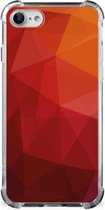 Shockproof Case geschikt voor iPhone SE 2022/2020 | iPhone 8/7 Polygon Red