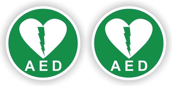 AED aanwezig sticker set