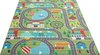 foto van the carpet Vloerkleed Happy Life Kinderkamer, kindertapijt, speeltapijt, wasbaar, straattapijt, straat, stad, auto, groen, 120 x 160 cm