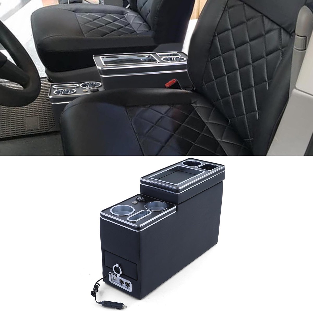 Couvercle Porte-gobelet Console Land Rover Range Rover Sport 2005-2009 – Volet Roulant Coulissant Noir ABS