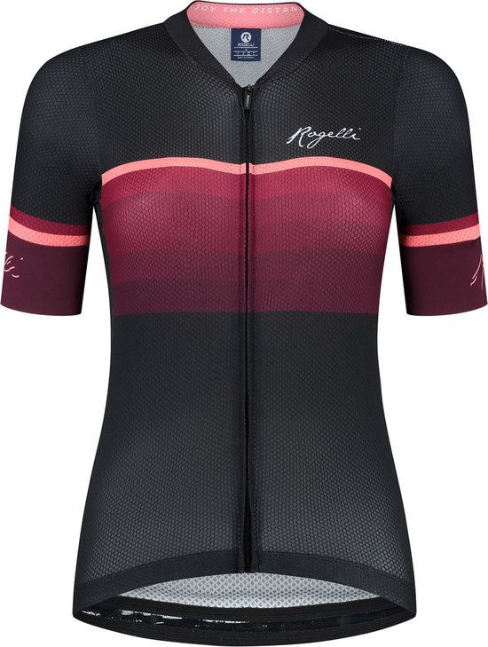 Rogelli Impress II Fietsshirt - Korte Mouwen - Dames - Bordeaux, Koraal, Zwart - Maat L